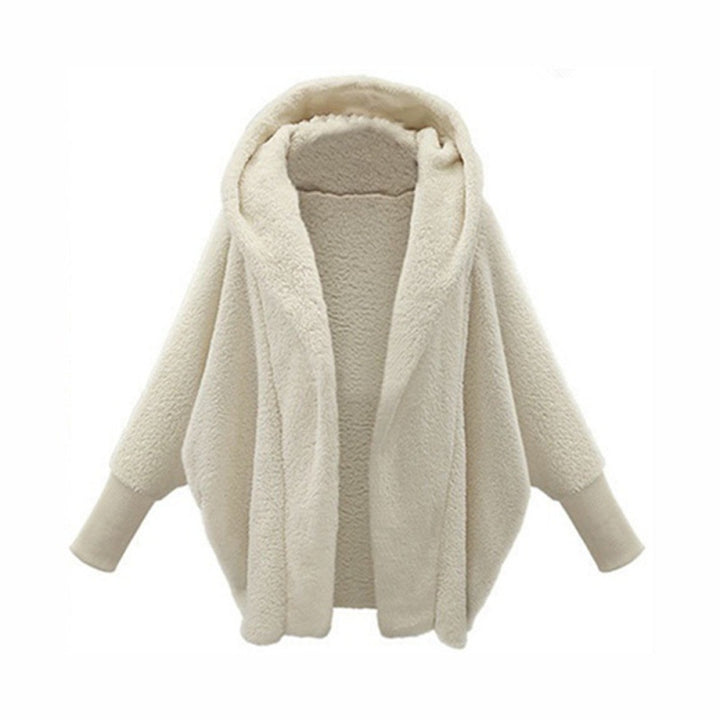 Damen Kuscheliger Oversize-Kapuzencardigan aus Teddyfleece mit Fledermausärmeln Echo Archiv