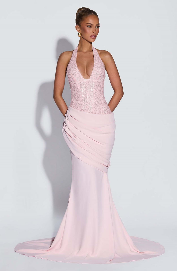 Damen Glänzendes Abendkleid mit figurbetontem Schnitt und schimmernden Pailletten Echo Archiv