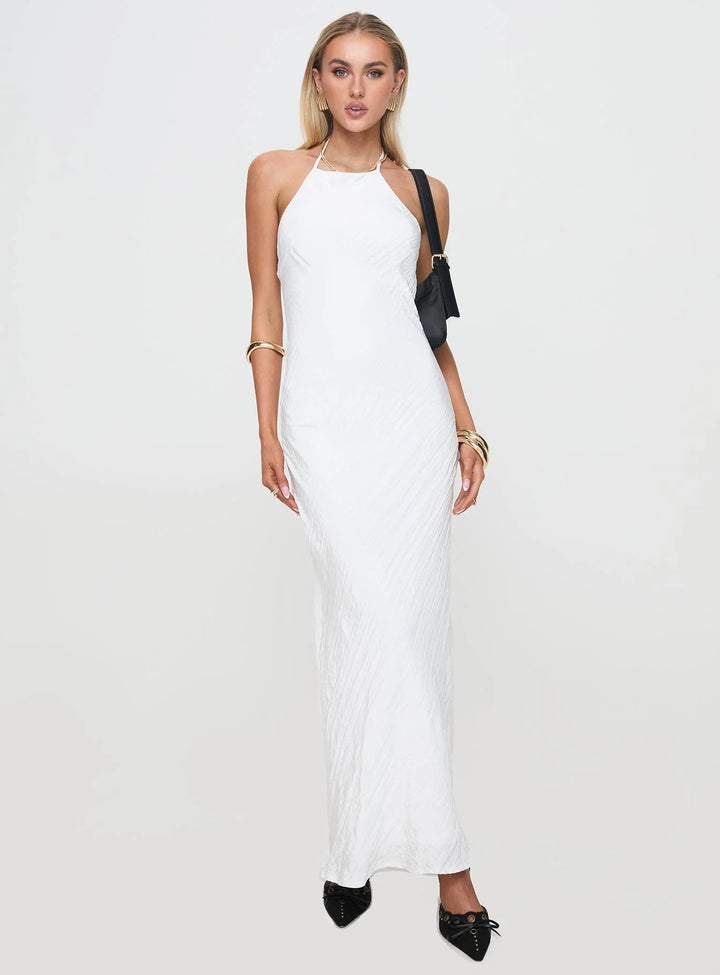 Damen Maxikleid mit elegantem Halsauschnitt und figurformendem Schnitt Echo Archiv