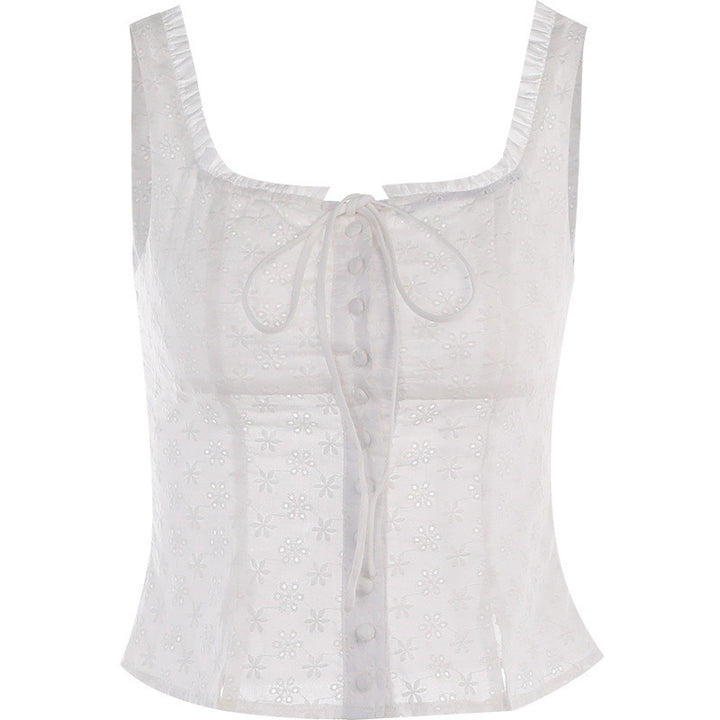 Damen trendiges Top mit nostalgischem Spitzen-Design und schmalen Trägern Echo Archiv