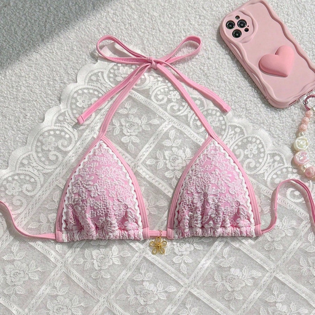 Damen Spitzenverzierte Triangel-Bikini Echo Archiv