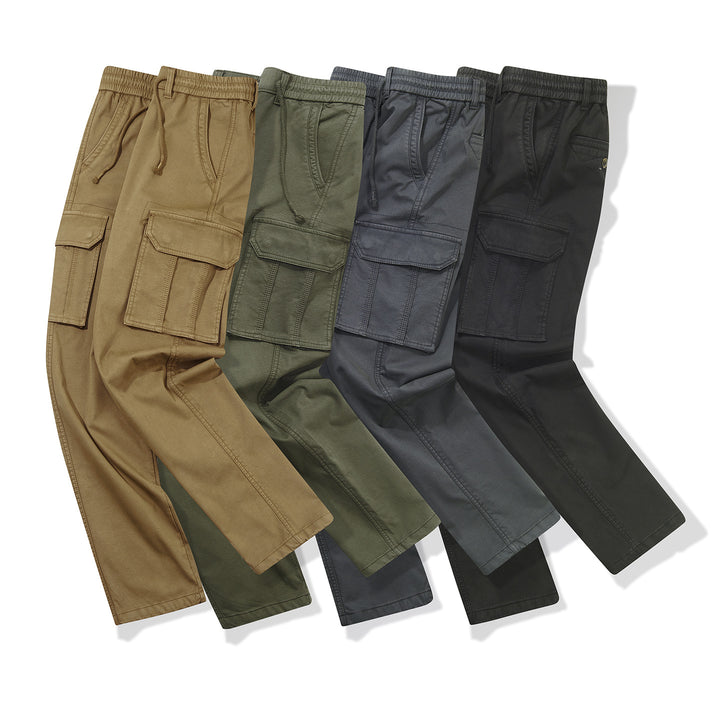 Herren Slim-Fit Utility-Cargohose mit elastischem Bund, Kordelzug und integrierter Webgürtel Echo Archiv