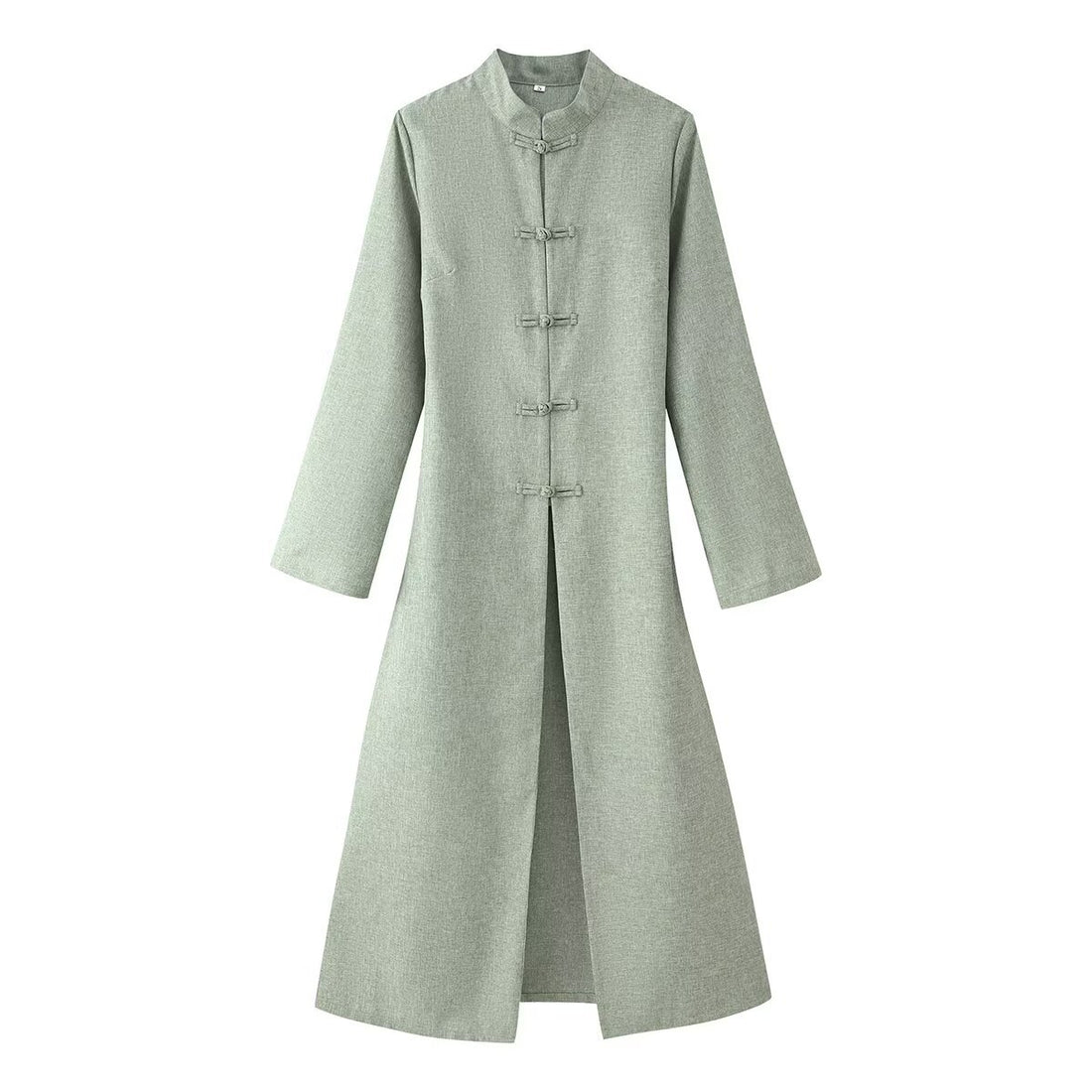 Damen Zweiteiliges Set: Langer Mantel mit Mandarin‑Kragen und A‑Linien Maxirock Echoarchiv