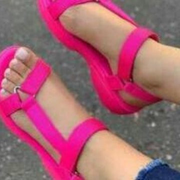 Damen nan sportliche Plateau-Sandalen mit verstellbaren Riemen Echo Archiv