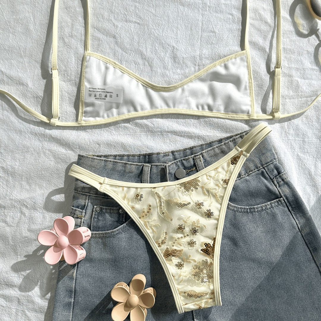 Damen Glitzernder Bikini mit floralem Design Echo Archiv