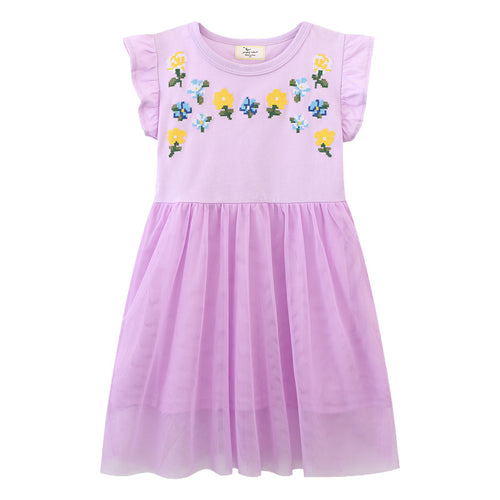 Mädchen Kleid mit zauberhaften Blumenapplikationen Echo Archiv