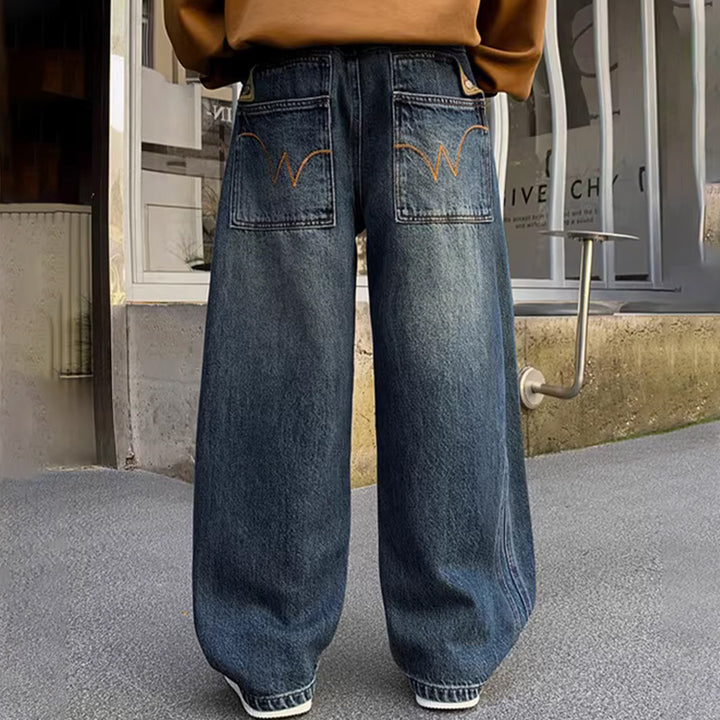 Unisex weite Denim-Hose mit hoher Taille Echo Archiv