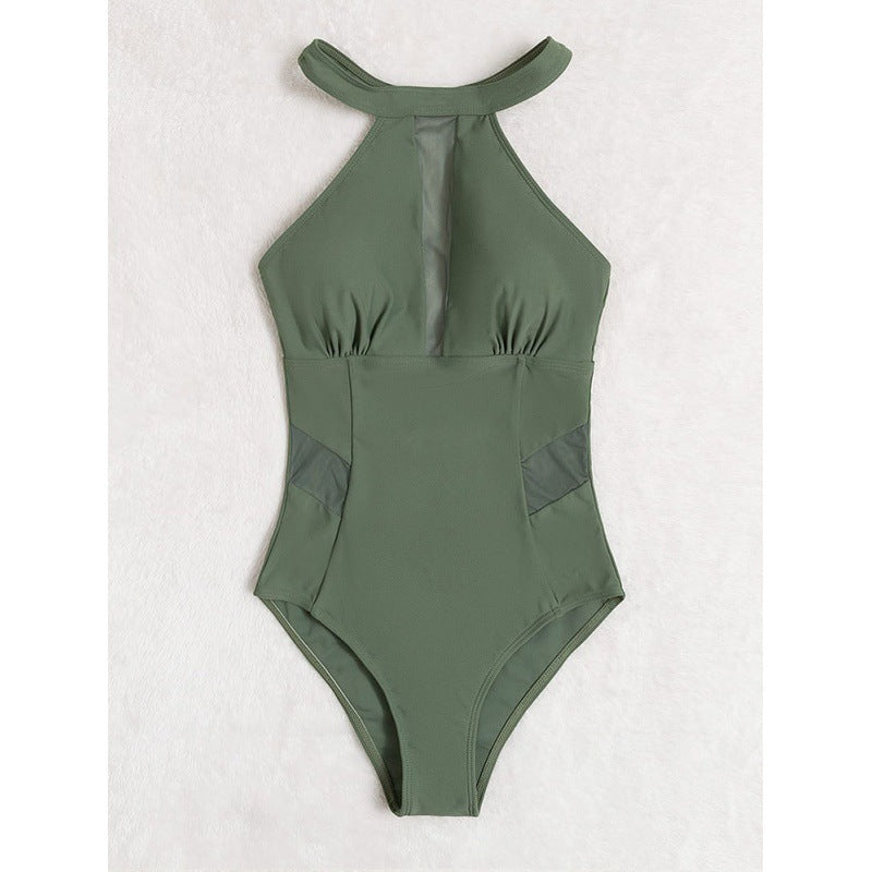 Damen Sportlicher Badespielanzug mit transparenten Einsätzen Echo Archiv