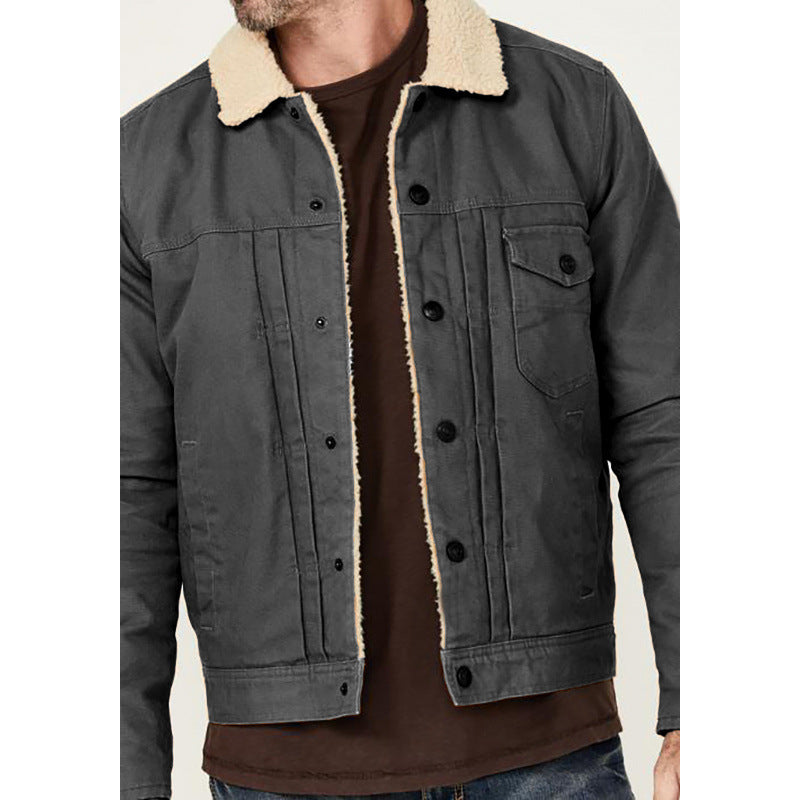 Herren Denimjacke mit weichem Sherpa-Futter Echoarchiv