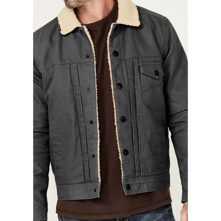 Herren Denimjacke mit weichem Sherpa-Futter Echoarchiv