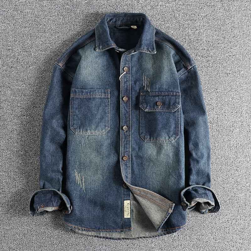 Herren Jeanshemd mit Pattentaschen und Vintage-Design Echoarchiv