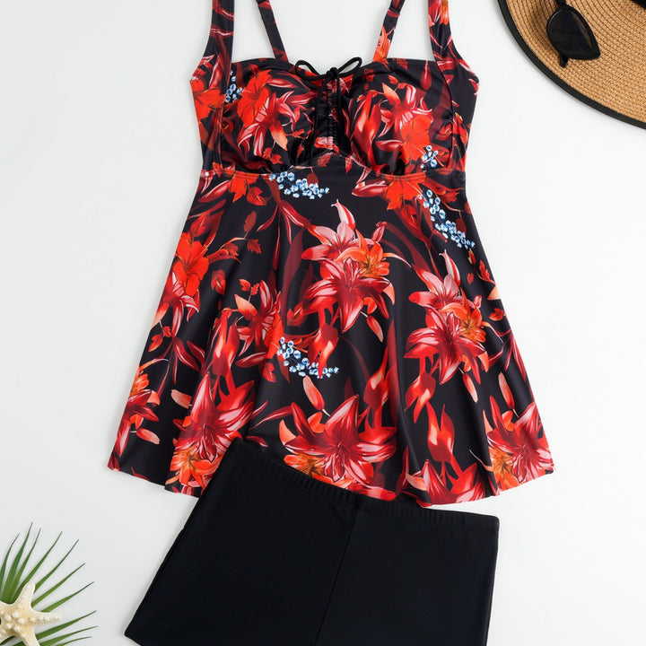 Damen Tankini mit floralem Oberteil und bequemen Shorts Echo Archiv