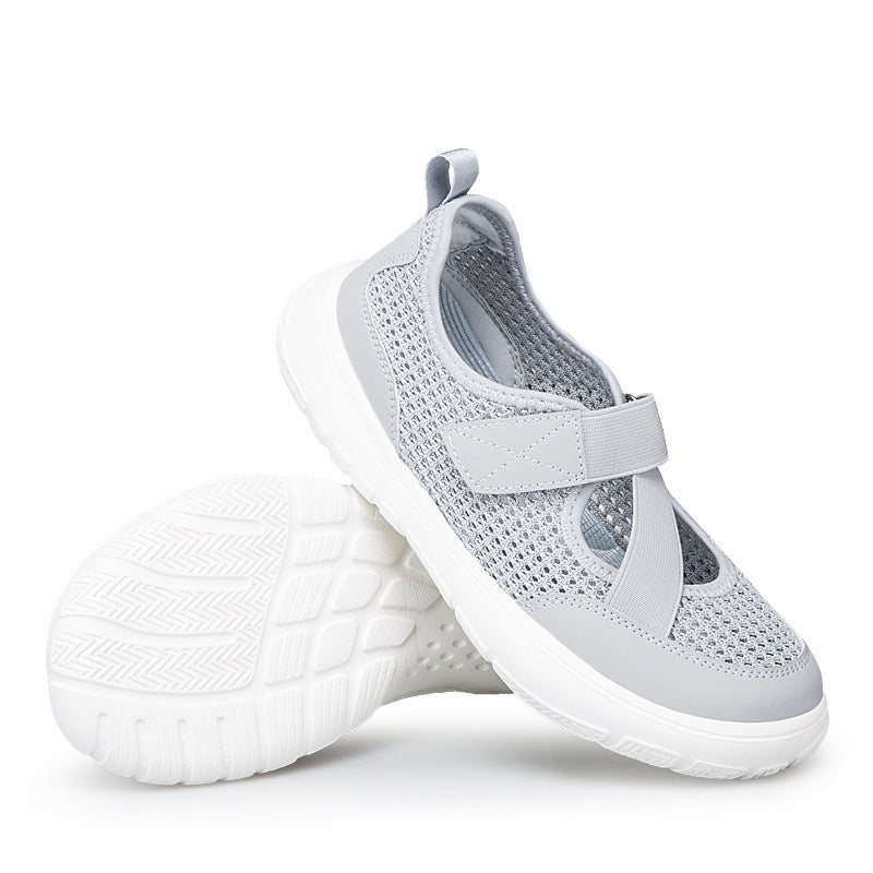 Damen nan atmungsaktive Strick-Riemchensneaker mit Klettverschluss gepolsterter Komfortsohle und flexibler Profillaufsohle Echo Archiv