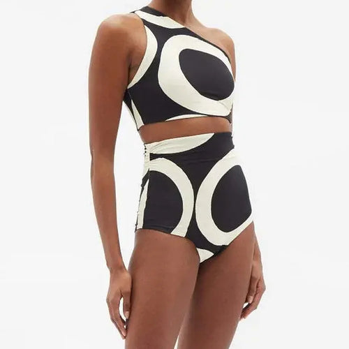 Damen Bikiniset mit asymmetrischem Oberteil und elegantem Wickelrock Echo Archiv