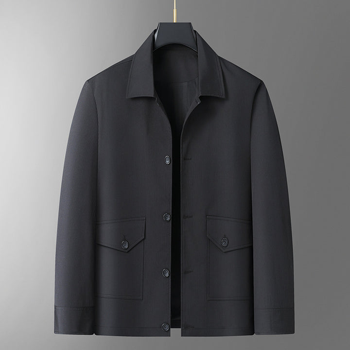 Herren Übergangsjacke im Overshirt‑Stil mit Hemdkragen und aufgesetzten Pattentaschen – Taviero