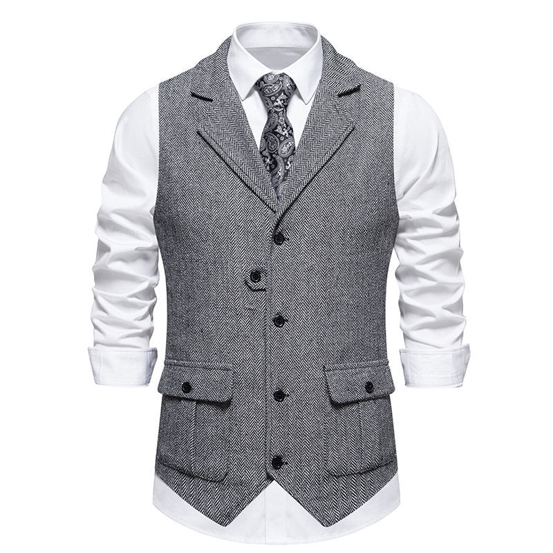 Herren elegante Weste mit strukturiertem Hahnentritt-Muster Echoarchiv