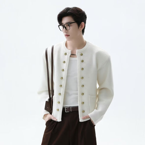Herren Modische Strickjacke mit Knopfdetails Echoarchiv