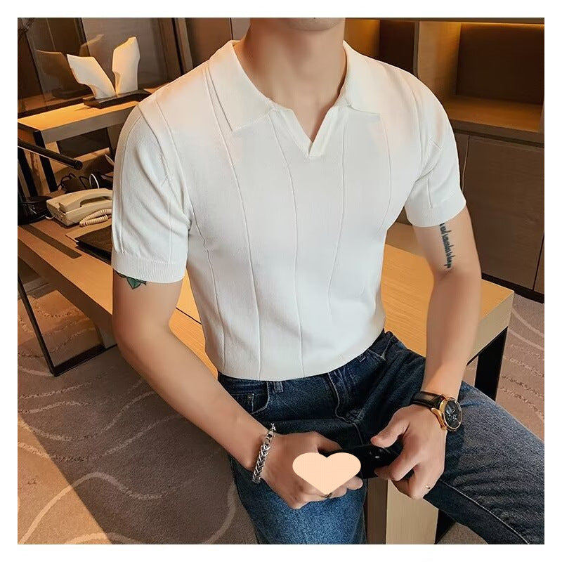 Herren Kurzarm Poloshirt mit strukturiertem Design Echo Archiv