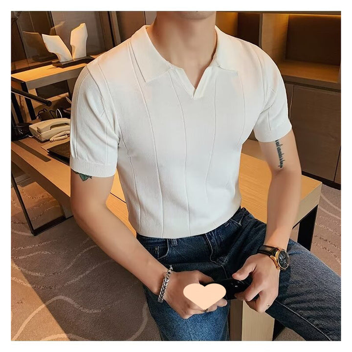 Herren Kurzarm Poloshirt mit strukturiertem Design Echo Archiv