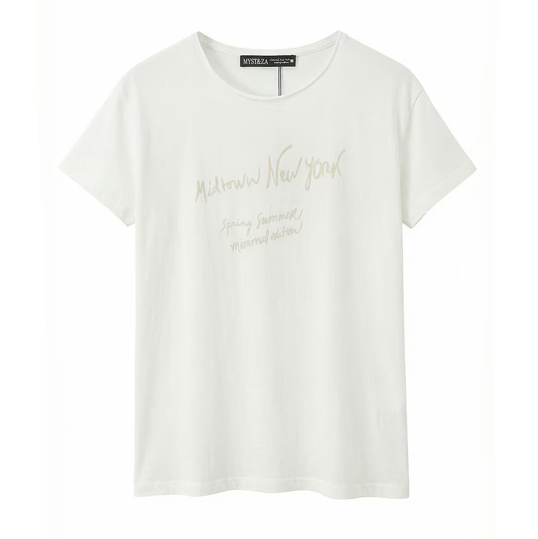 Damen T-Shirt mit minimalistischem Design und exklusivem Druck Echo Archiv