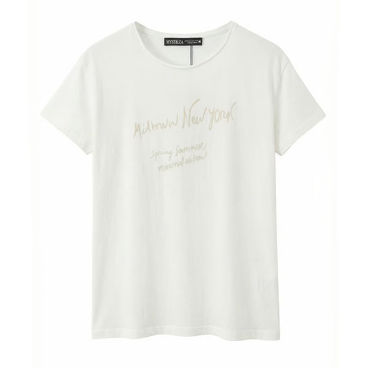 Damen T-Shirt mit minimalistischem Design und exklusivem Druck Echo Archiv