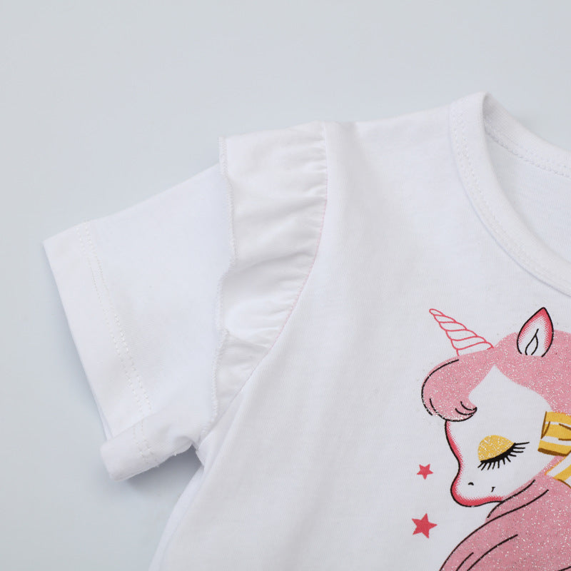Mädchen Tüllkleid mit Einhorn-Applikation und buntem Glitzertüll Echo Archiv