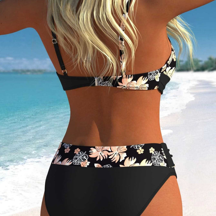 Damen Wickel-Bikini-Set mit floralem Design und hohem Bund Echo Archiv