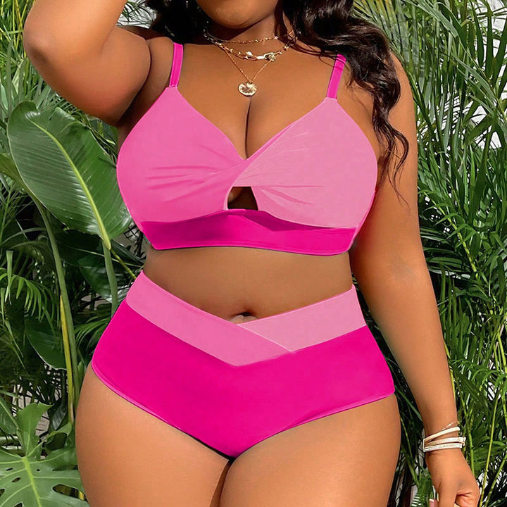 Damen Hochgeschnittener Bikini mit kreativem Farbblock-Design Echo Archiv