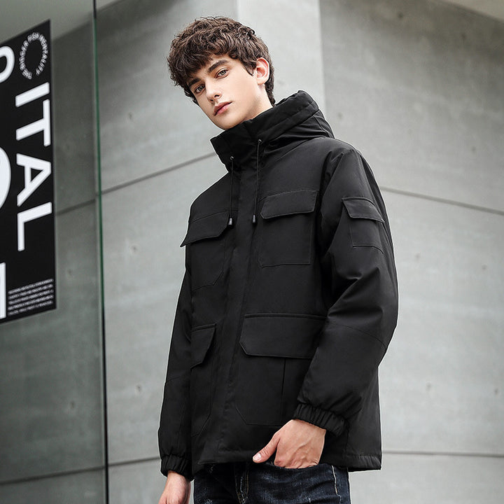 Herren wetterfeste Utility-Jacke mit Kapuze und Taschen Echoarchiv