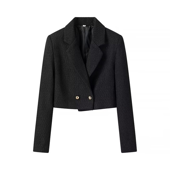 Damen Kurz geschnittener Bouclé-Blazer mit taillierter Silhouette und Doppelknopf Echo Archiv
