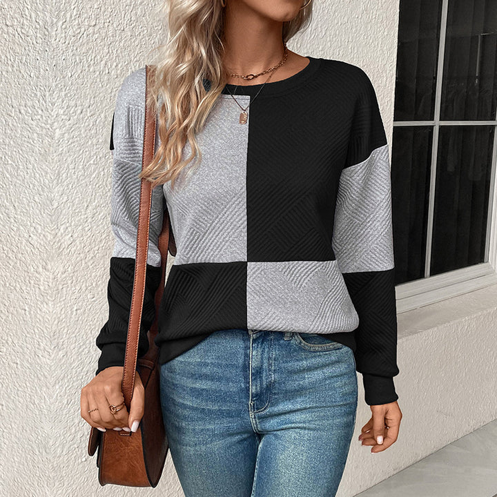 Damen Modischer Sweatshirt mit Blockmuster Echo Archiv