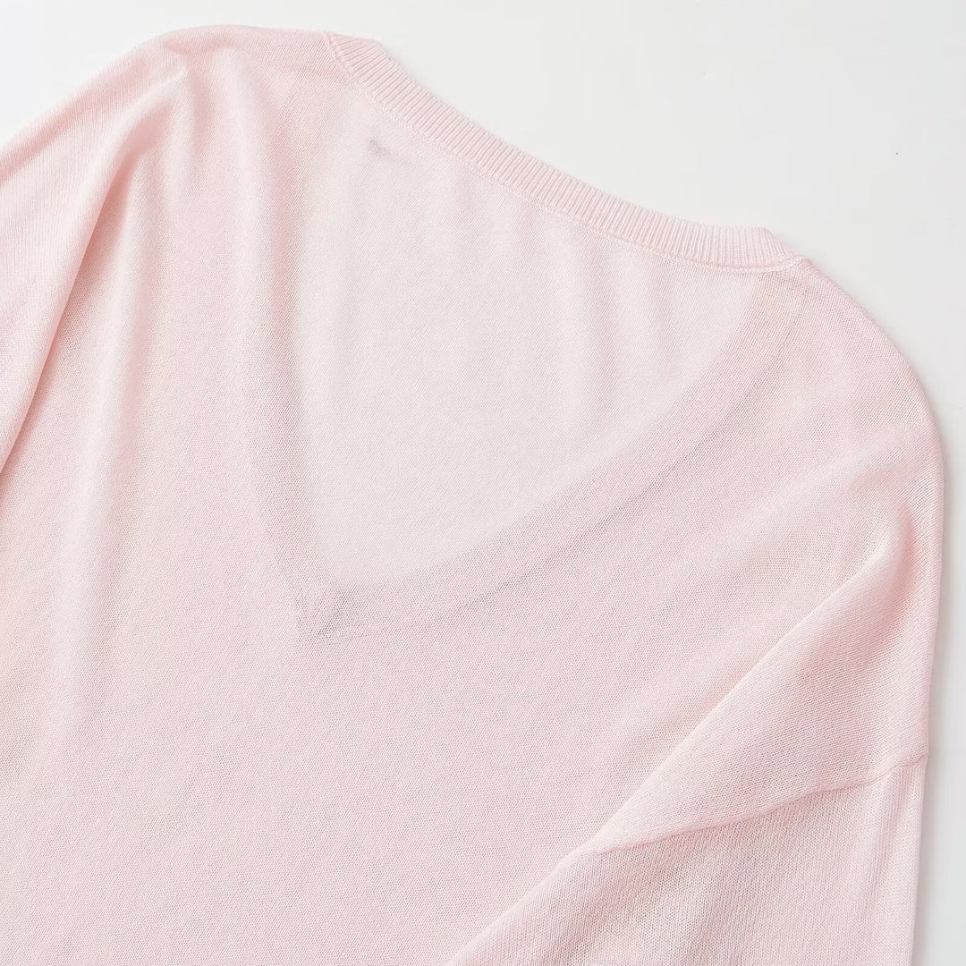 Damen Oversize-Feinstrickpullover mit tiefem V-Ausschnitt und gerippten Bündchen Echoarchiv