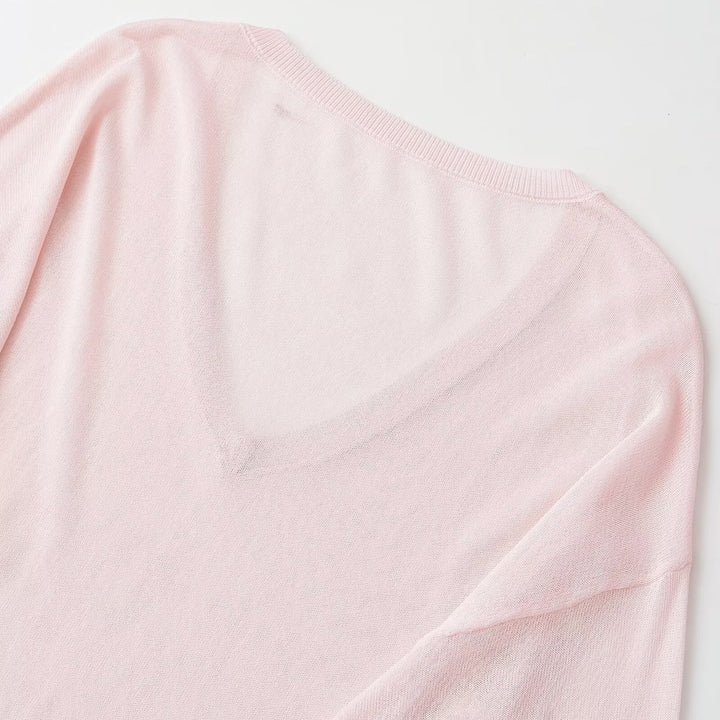 Damen Oversize-Feinstrickpullover mit tiefem V-Ausschnitt und gerippten Bündchen Echoarchiv