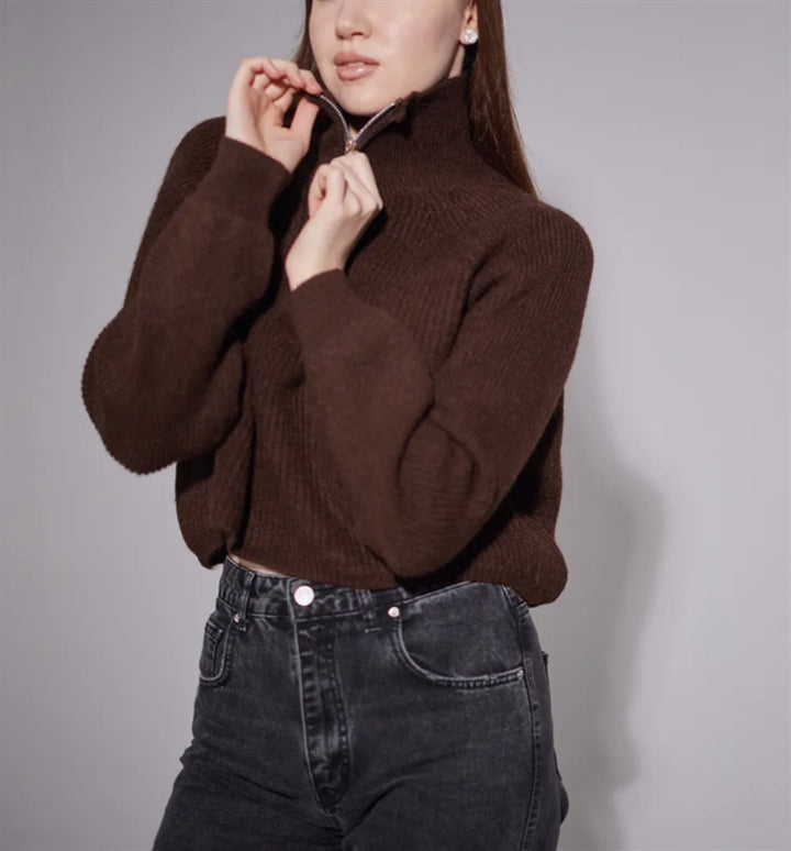 Damen Weite High-Waist-Jeans mit geradem Bein und sichtbaren Teilungsnähten – Dénora