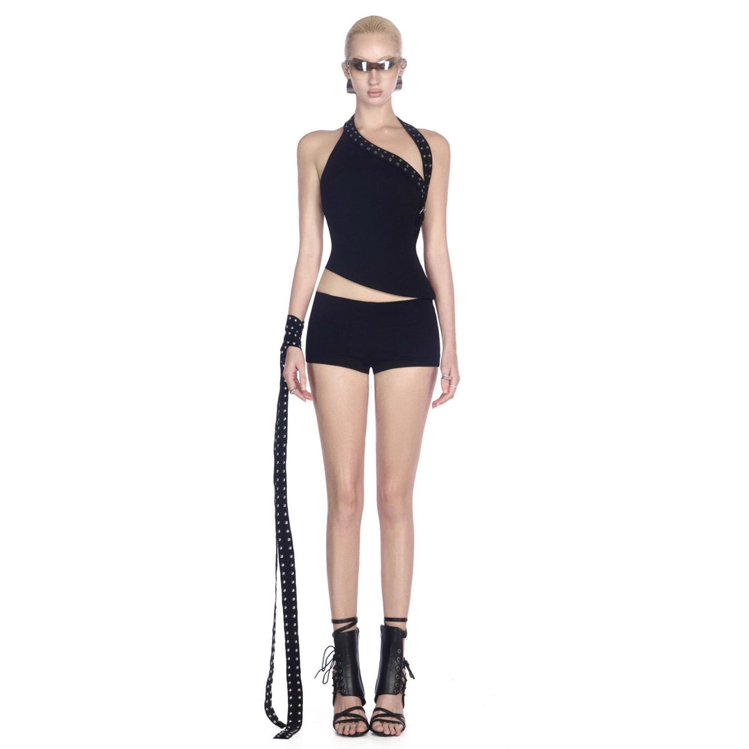 Damen Innovatives Cut-Out Top mit dekorativen Ösen Echo Archiv