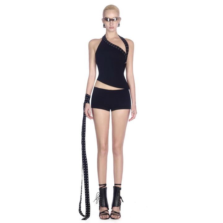 Damen Innovatives Cut-Out Top mit dekorativen Ösen Echo Archiv