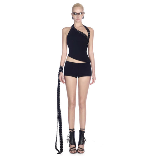 Damen Innovatives Cut-Out Top mit dekorativen Ösen Echo Archiv