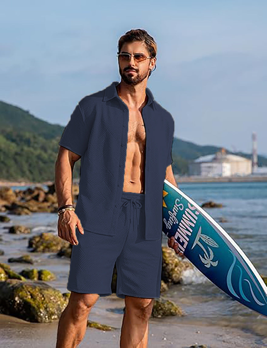 Herren lässiges Strandhemd und Shorts Set mit atmungsaktivem Material Echoarchiv