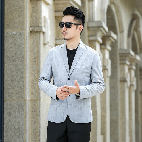 Herren Slim-Fit Sakko mit dezentem Allover‑Punktmuster Echoarchiv