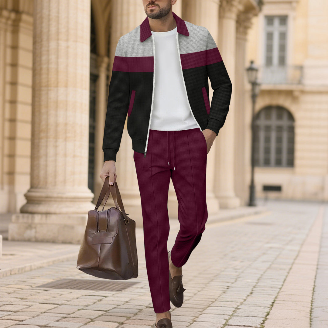 Herren sportliches Freizeit-Set mit modischem Zip-Jacke und bequemen Hosen Echoarchiv