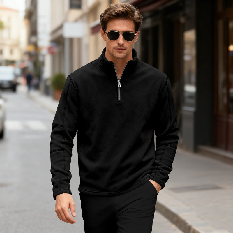 Herren Fleece-Pullover mit kurzer Reißverschlussöffnung Echoarchiv
