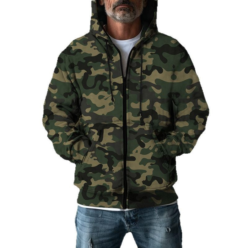 Herren Kapuzenjacke im modernen Camouflage-Design mit praktischen Taschen Echoarchiv