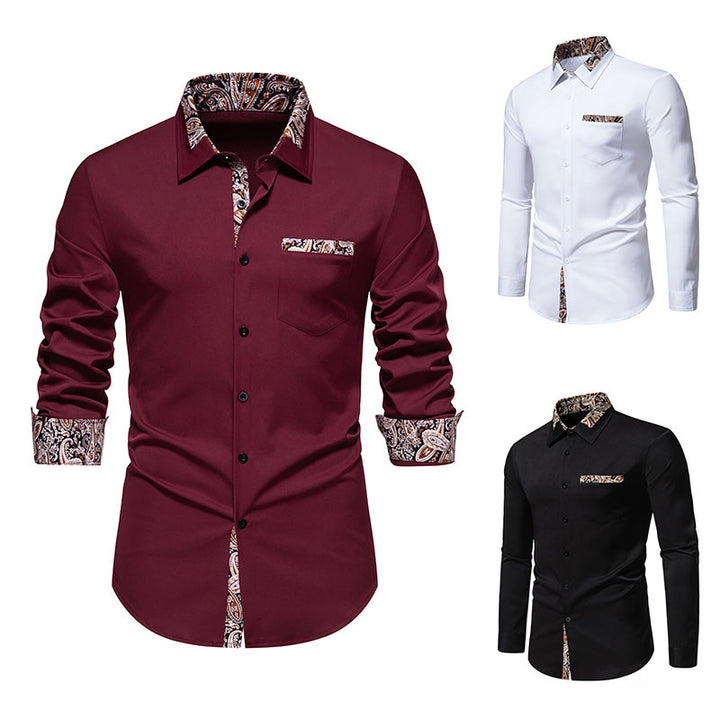 Herren Langarmhemd mit eleganten Paisley-Mustern Echoarchiv