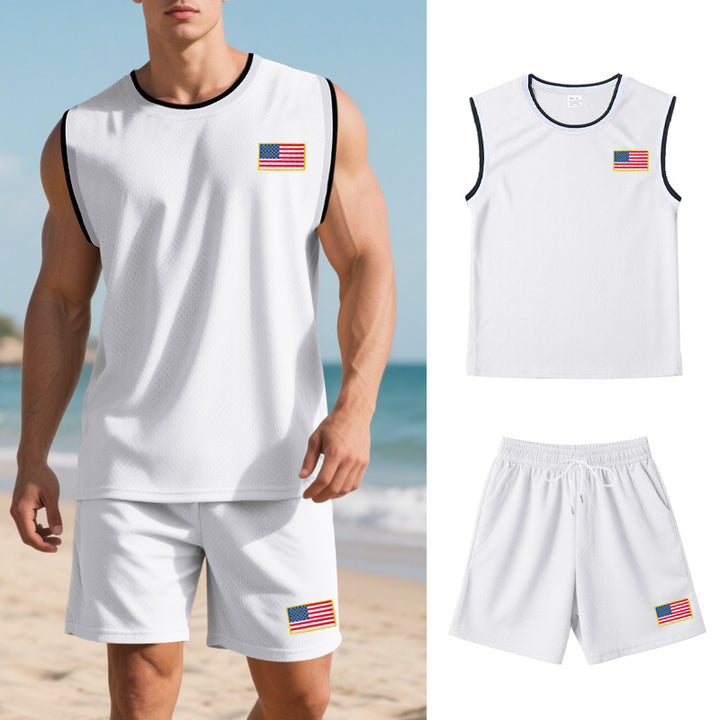 Herren Sportanzug mit ärmellosem Oberteil und Shorts Echoarchiv