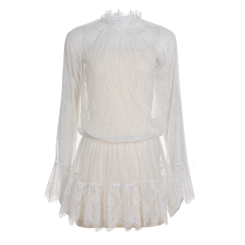 Damen Spitzenbluse mit aufwendigen Rüschendetails und elegantem Schnitt Echo Archiv