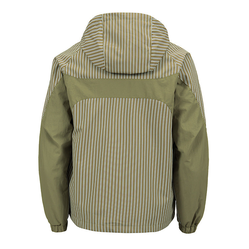 Herren Modische Windbreaker-Jacke mit Kapuze und Streifenmuster Echo Archiv