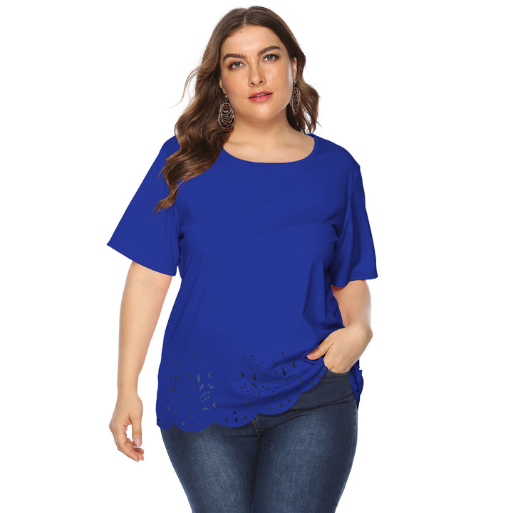 Damen modisches T-Shirt mit filigranem Lochmuster Echo Archiv