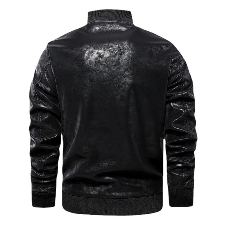 Herren modische kunstleder Bomberjacke mit bestickten Details Echoarchiv