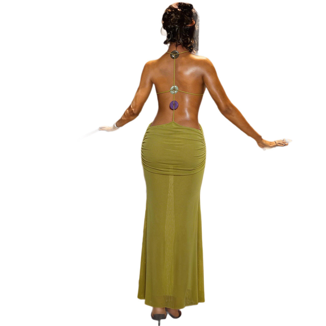 Damen Cut-Out Maxikleid mit raffinierten Transparenz-Elementen Echo Archiv