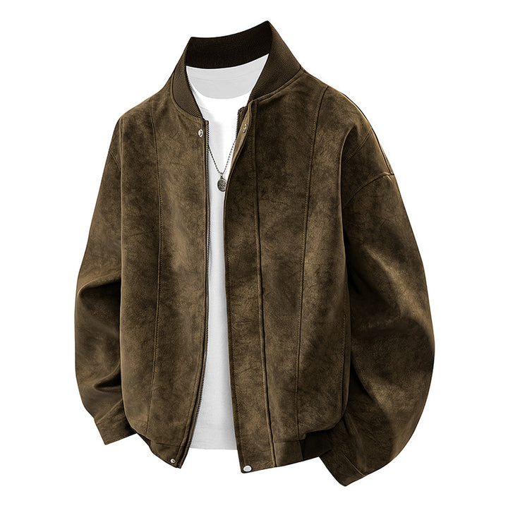 Herren Lässige Velourslederjacke – Taviero